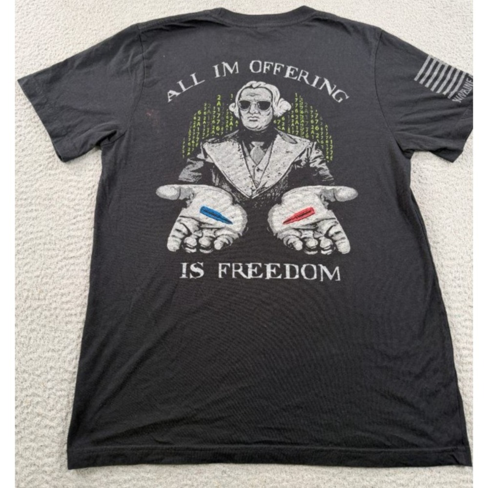 Nine Line Shirt Mens Medium Matrix All I'm Offering Is Freedom Black USA